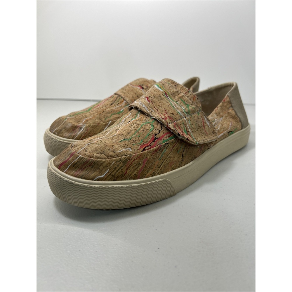 TOMS Altair Brown Multi Color Painted Cork Loafers Women's Sz 10